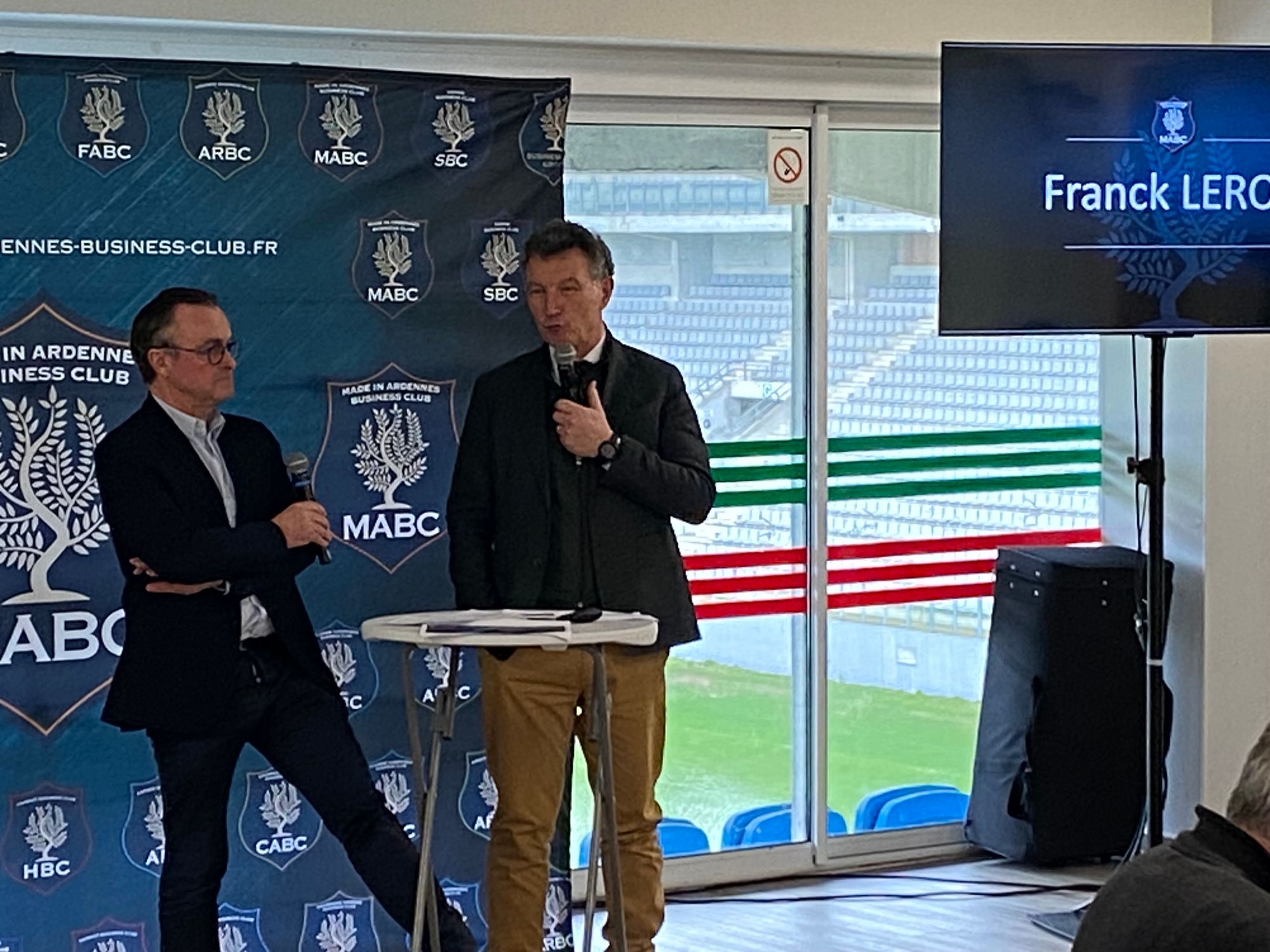 Intervention du président Franck Leroy auprès des entreprises du territoire.