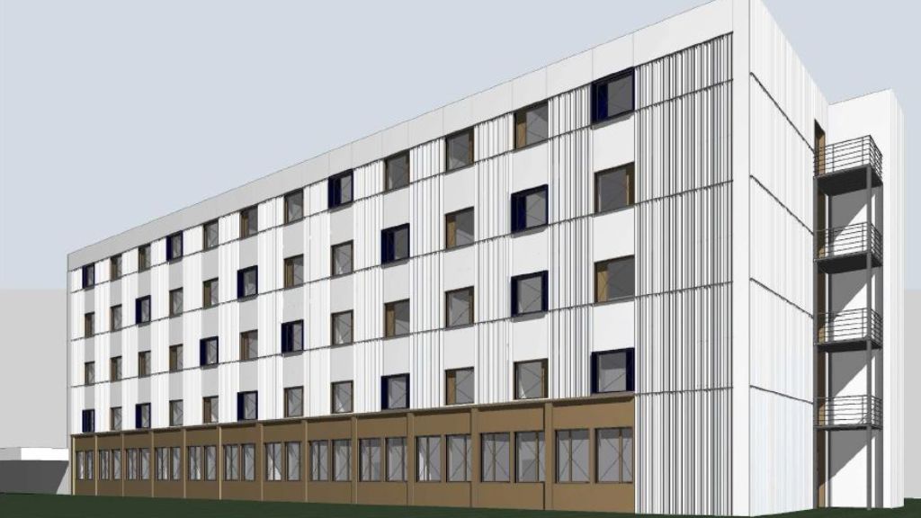 perspectives de la future façade de l'internat du lycée Rosa Parks